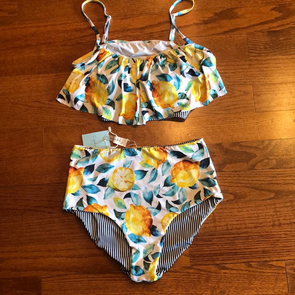 Cupshe high waisted reversible bathing suit size L